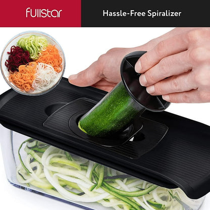 Fullstar All-in-1 Vegetable Chopper, Mandoline Slicer Spiralizer & Chopper (Green)