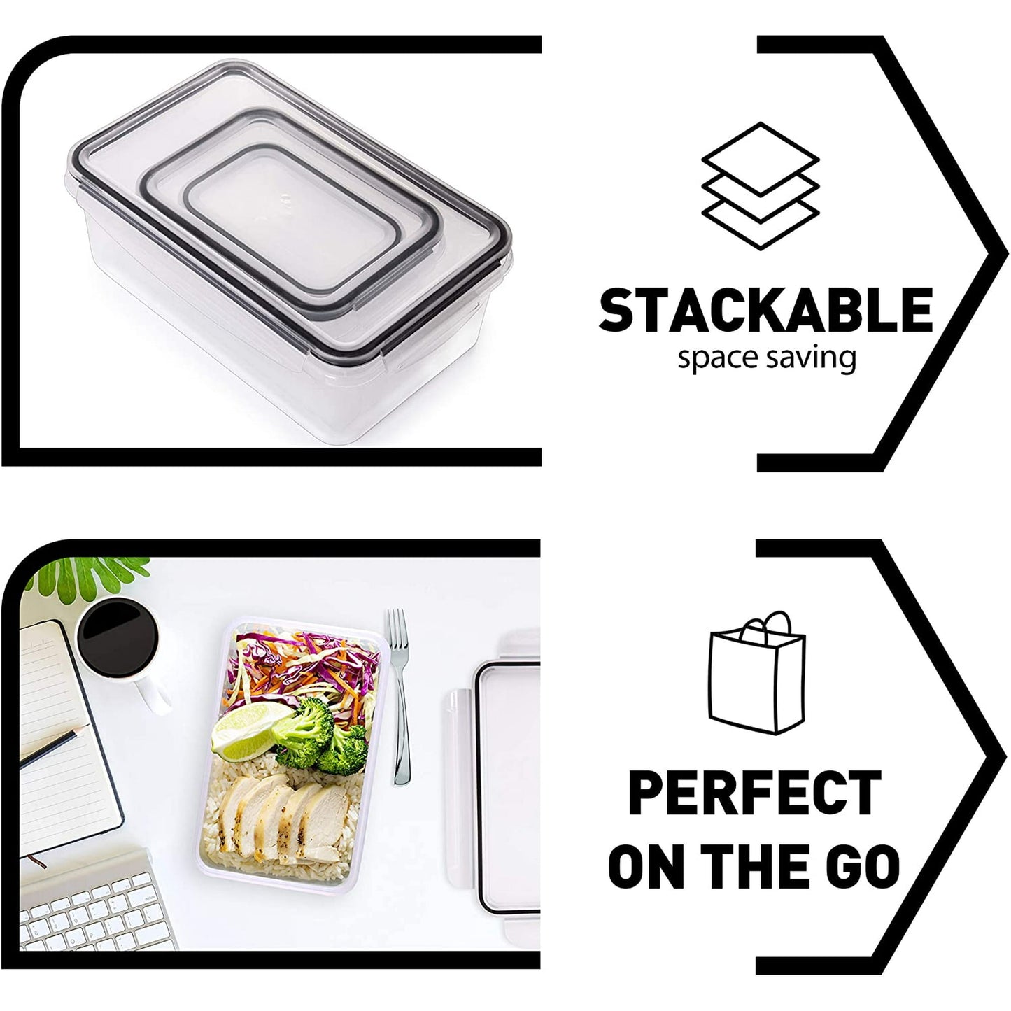 Meal Prep Containers with Lid - 28 pcs