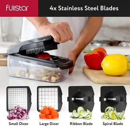 4 stainless blades of Fullstar Premium Stainless Steel Vegetable Chopper
