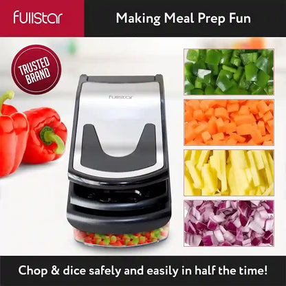 meal prep chopping w/ Fullstar Premium Stainless Steel Vegetable Chopper