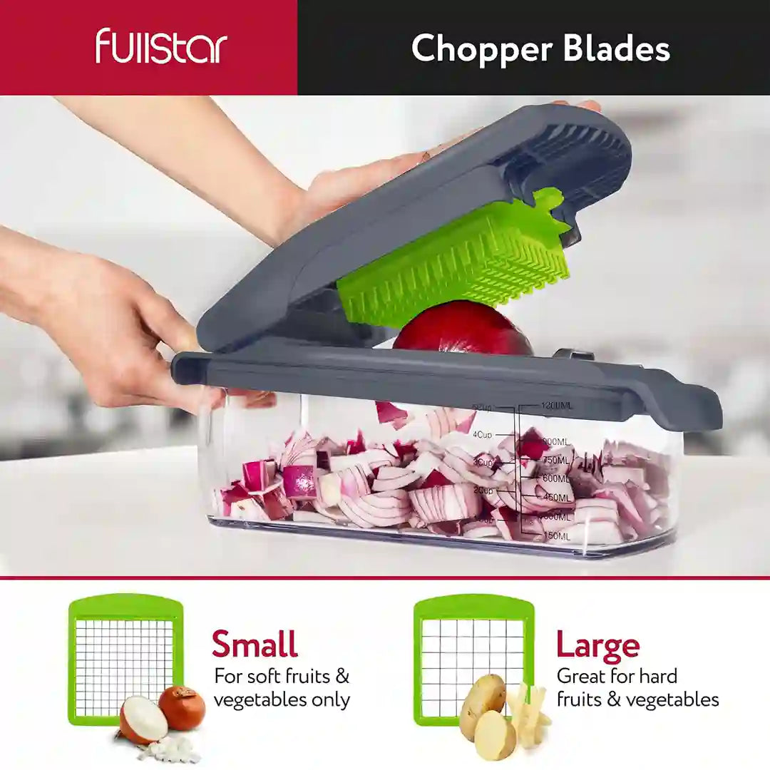 small & large blades of Fullstar Viral Vegetable Chopper