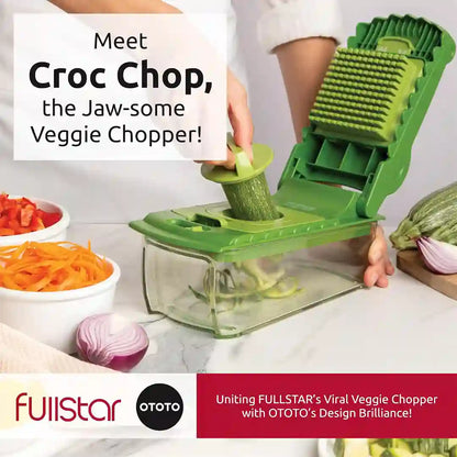 spiralizing zucchini w/ Fullstar Ototo Croc Chopper
