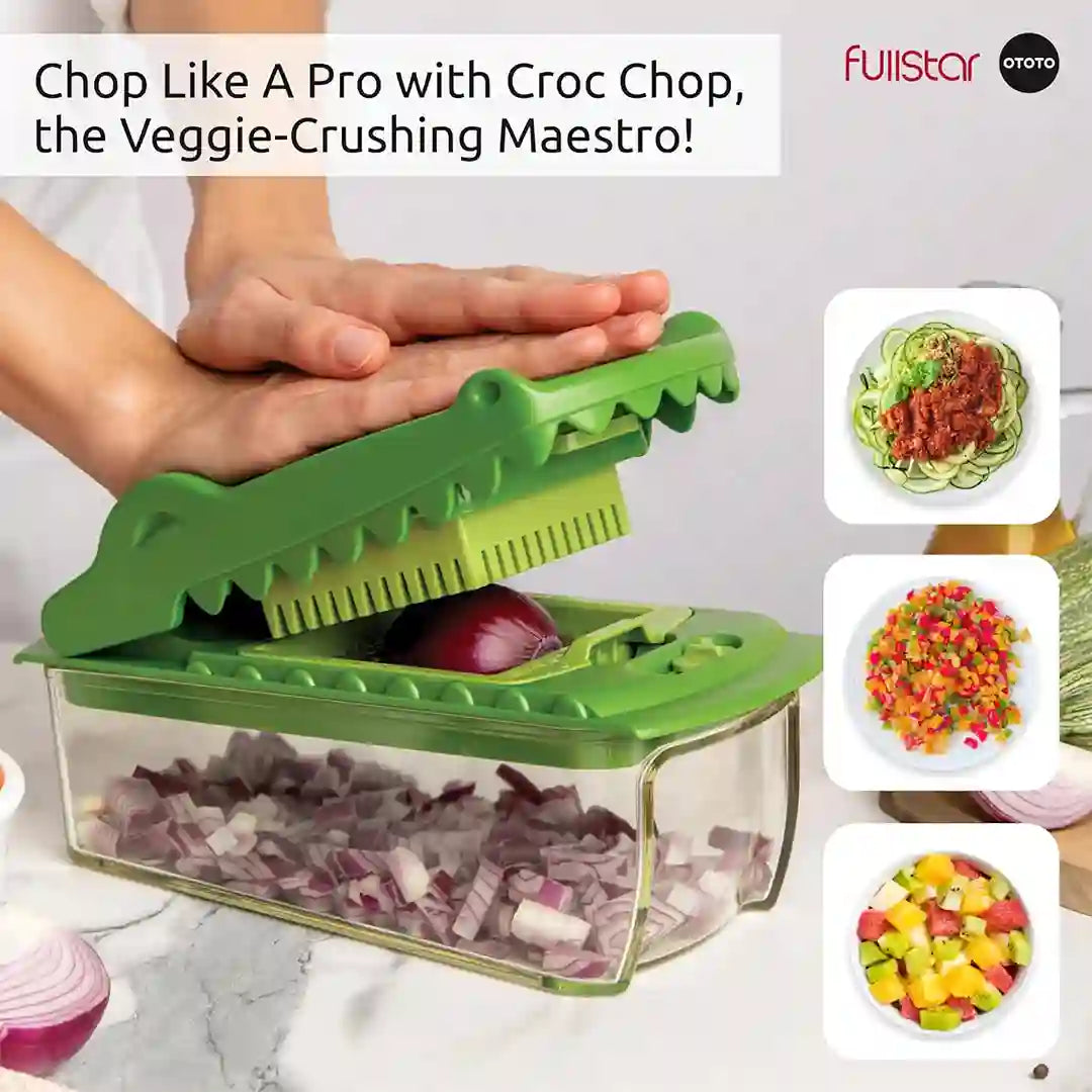chopping veggie w/ Fullstar Ototo Croc Chopper