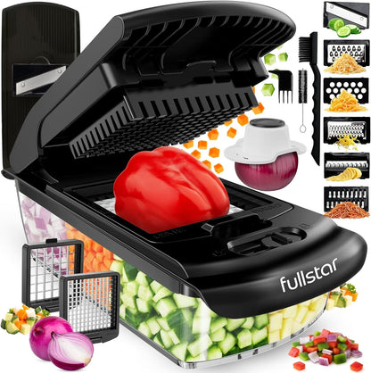 fsamz-b0dlgmslyp-main | Fullstar Pro Original Vegetable Chopper & Mandoline Slicer Kitchen Gadget — 8-in-1, Black