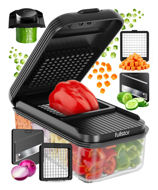 fsamz-b0fnx2lxkc-main | Fullstar Essential Vegetable Chopper & Mandoline Slicer — 2-in-1, Black
