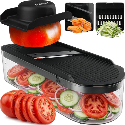 fsamz-b0fzw8h1fl-main | Fullstar Essential Mandoline Vegetable Slicer & Julienne Cutter — 2-in-1, Black