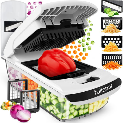 fsamz-b0fzw8r1wf-main | Fullstar Pro Original Vegetable Chopper & Mandoline Slicer Kitchen Gadget — 6-in-1, White