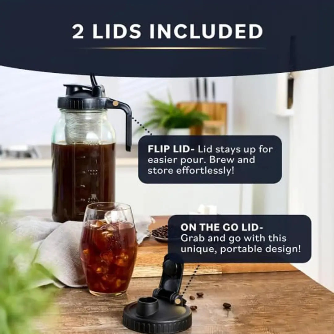 2 lids of Home Hero Cold Brew Coffee Maker