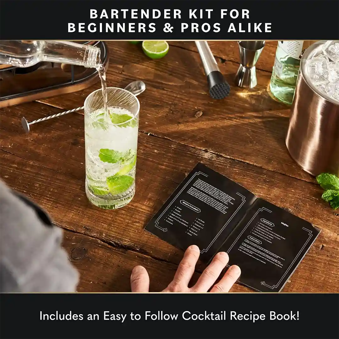 using recipe book w/ Home Hero Bartender Kit