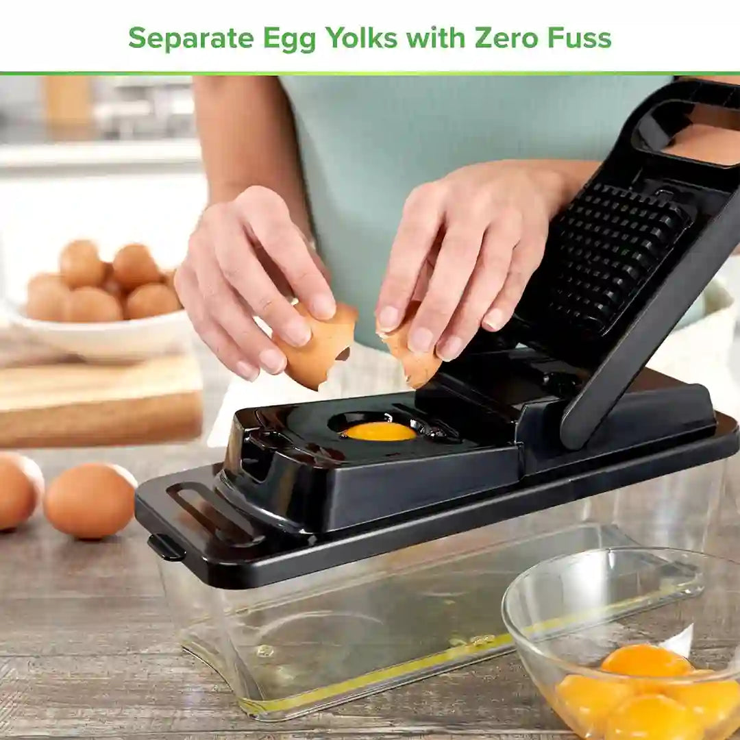 separate eggs w/ PrepNaturals Hybrid Chopper/Mandoline